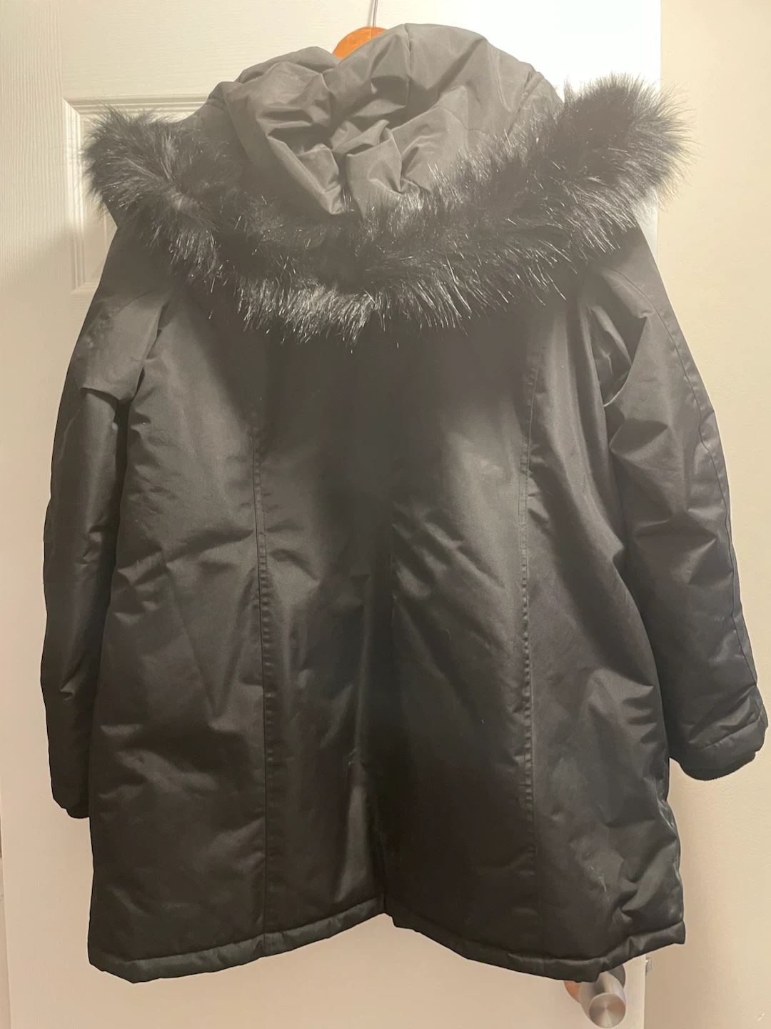 a.n.a Black Faux Fur Hooded Winter Parka XL - photo 2