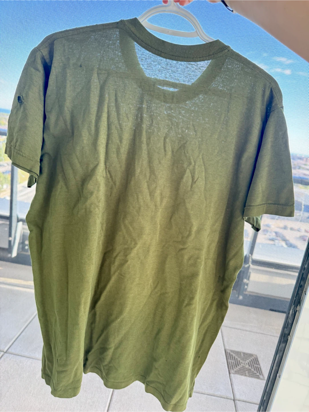 Olive green crew neck t-shirt - photo 2
