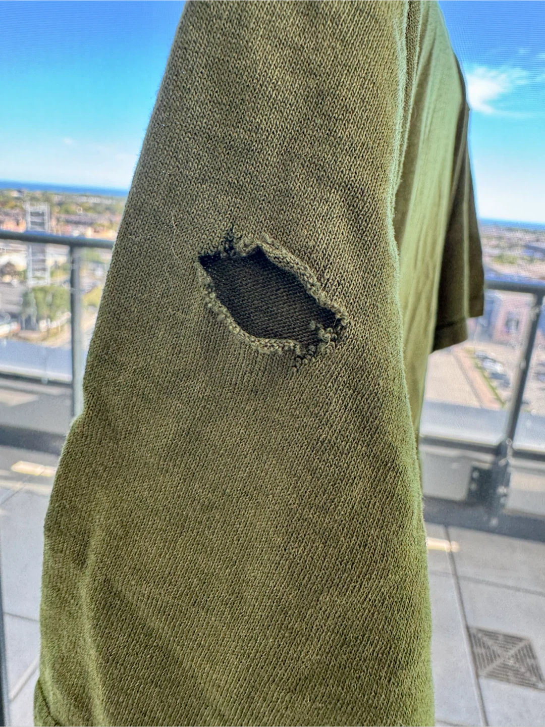Olive green crew neck t-shirt - photo 3