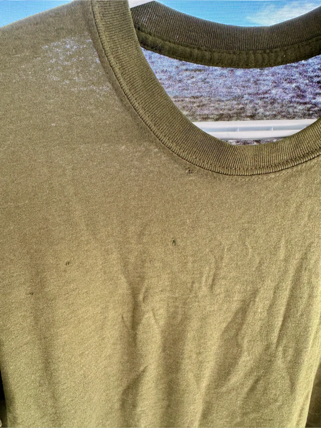 Olive green crew neck t-shirt - photo 4