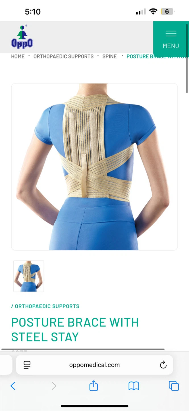 Oppo Posture Brace with Steel Stays