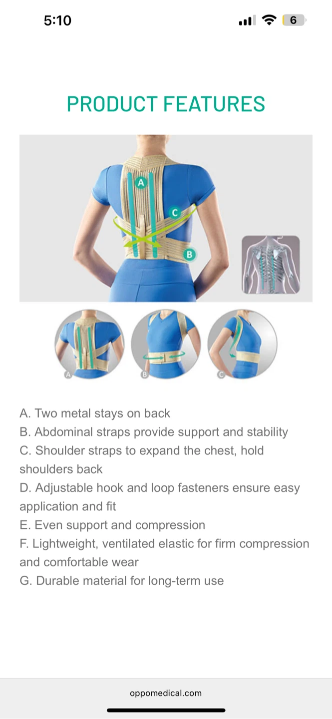 Oppo Posture Brace with Steel Stays - photo 2