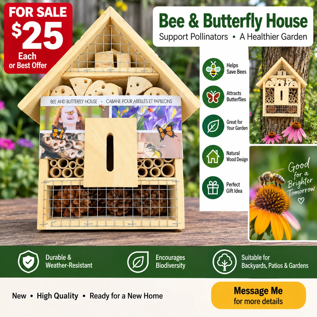 Bee & Butterfly Pollinator House