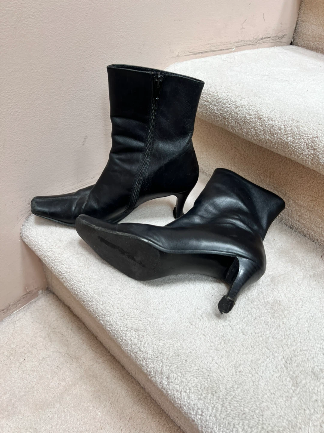 Black Leather Steve Madden Boots
