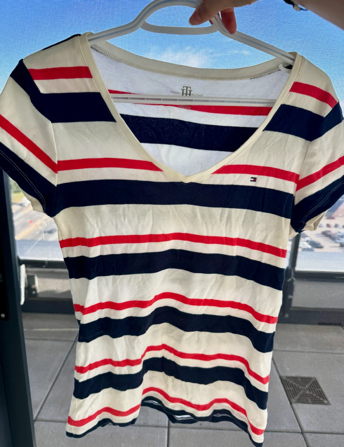 Tommy Hilfiger Striped V-Neck T-Shirt
