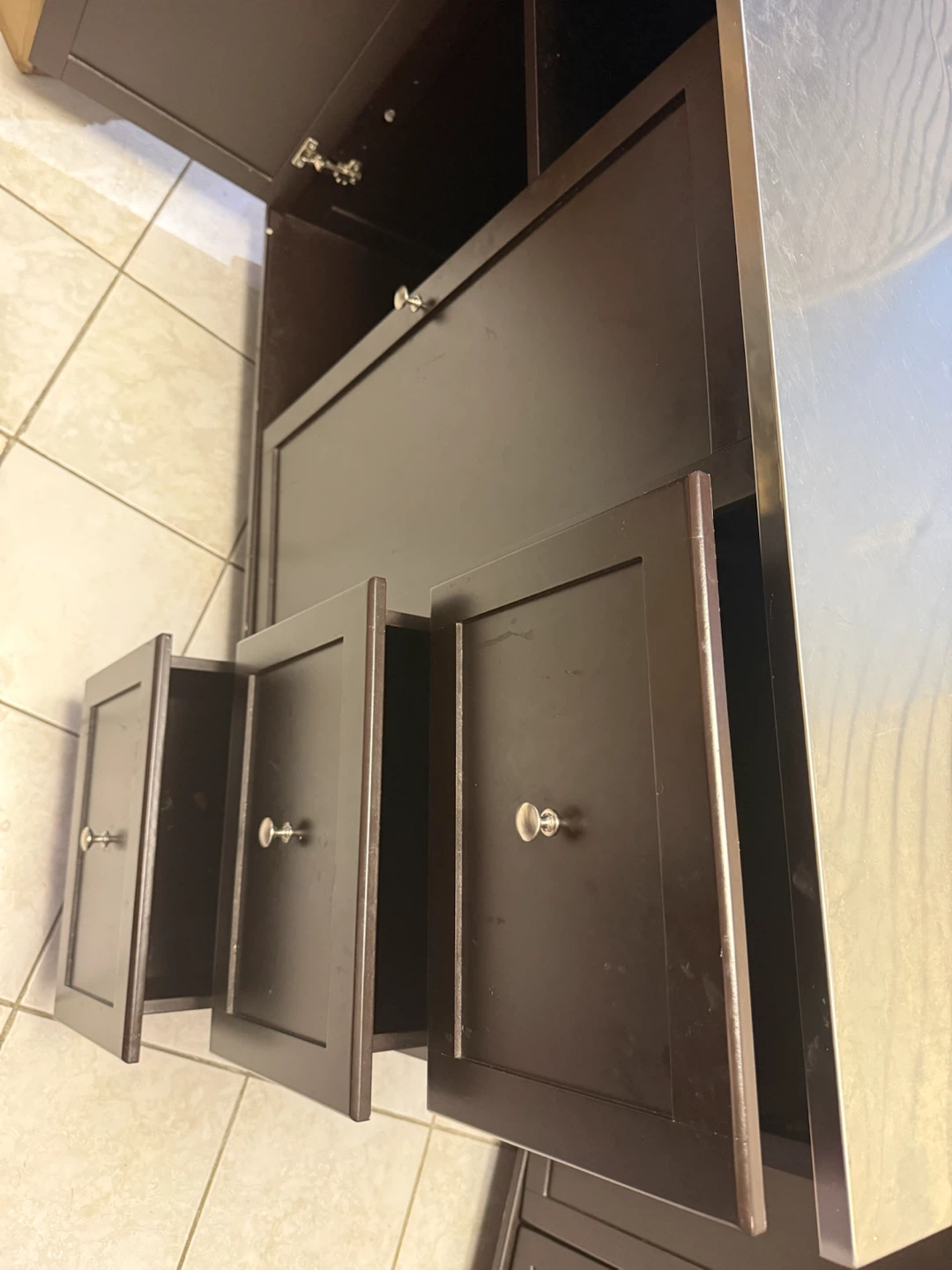 Kitchen Island with Stainless Steel Top - photo 3