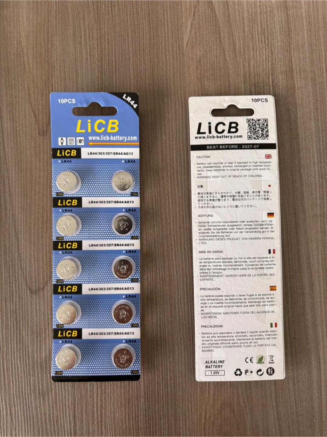 LiCB LR44 Alkaline Batteries 10 Pack