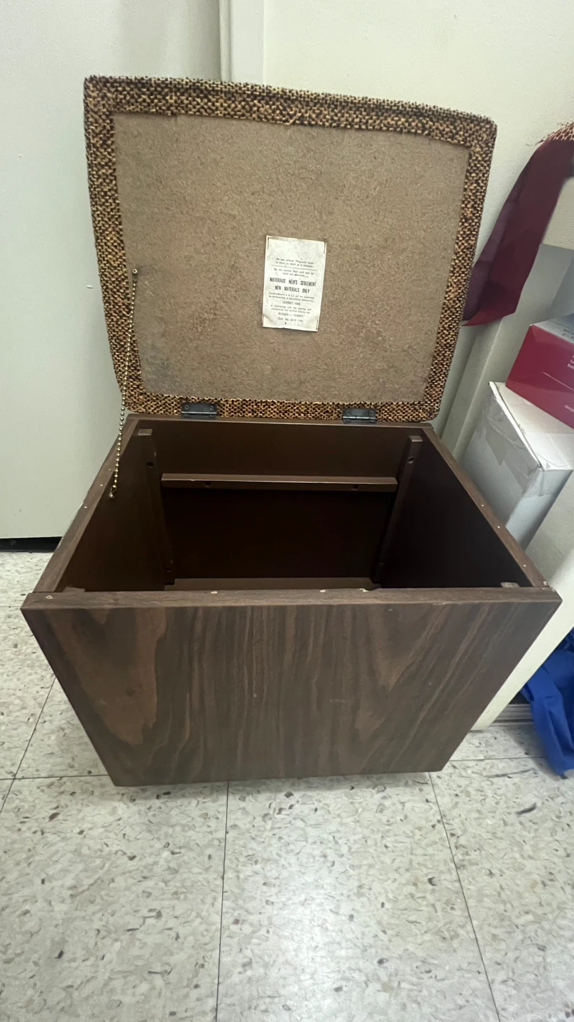 Vintage Storage Ottoman with Hinged Lid - photo 2