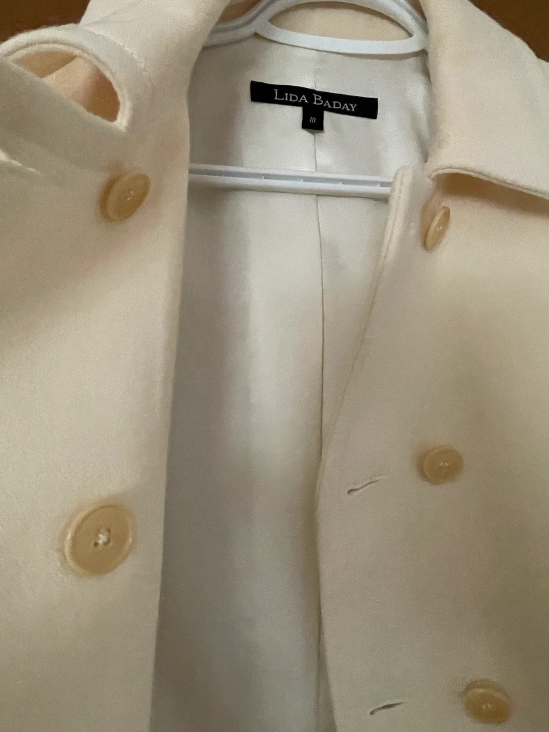 Lida Baday Wool Jacket Cream Size 10 - photo 2