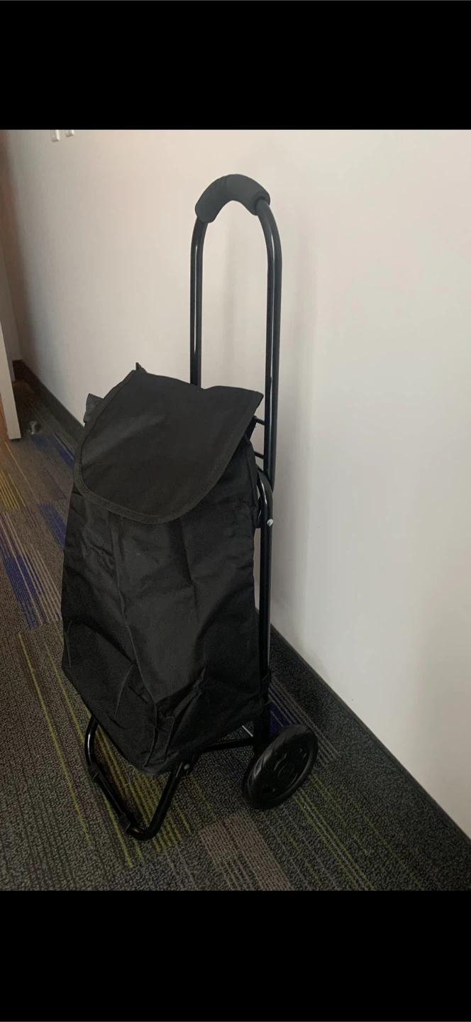 Black Rolling Shopping Trolley - photo 2