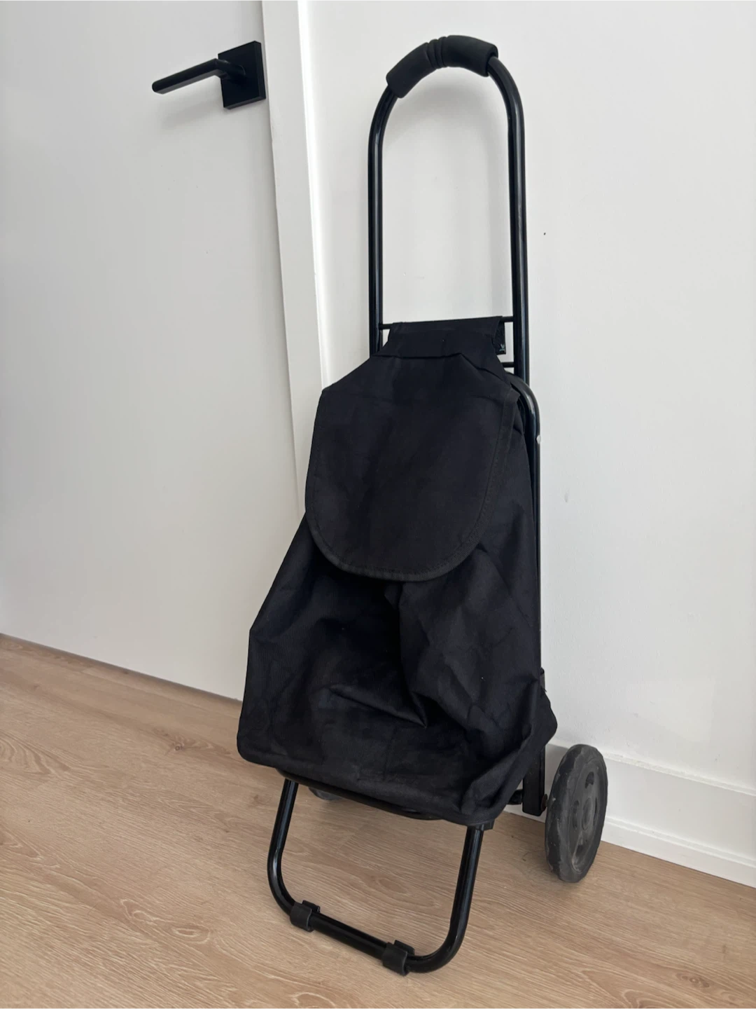 Black Rolling Shopping Trolley