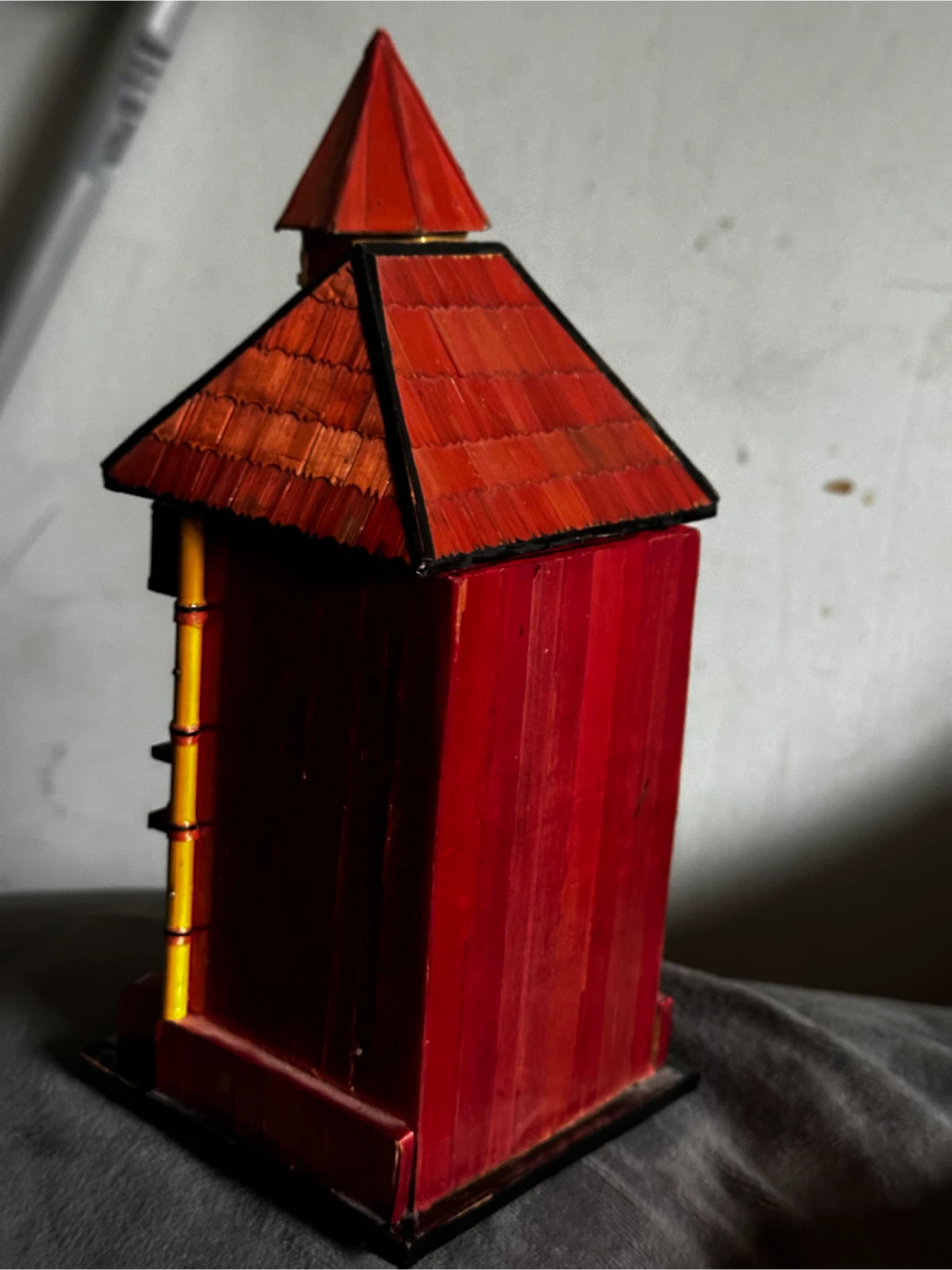 Vintage Straw Marquetry Victorian House Trinket Box - photo 4