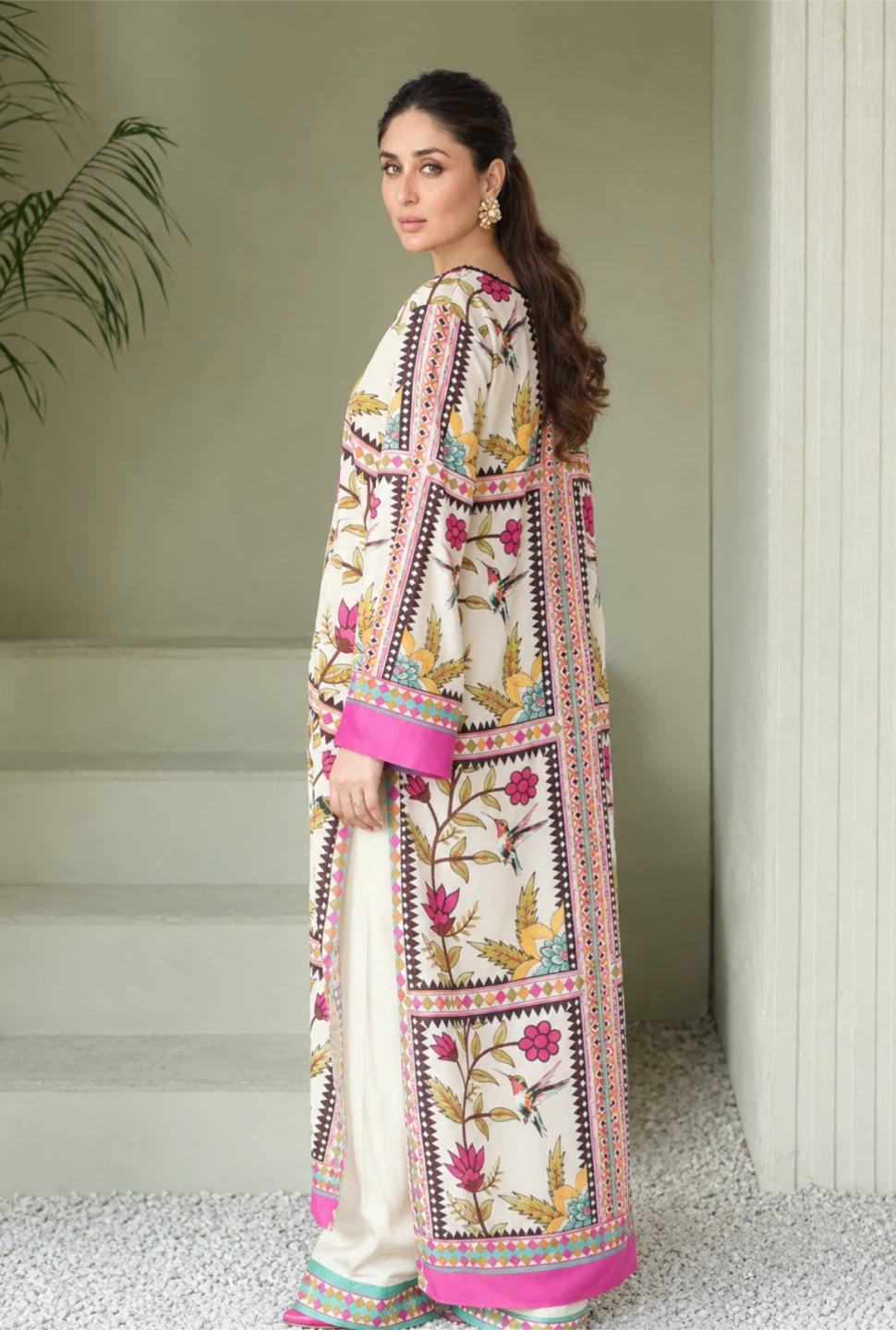 2 Piece Floral Print Kurta and Trousers Set - photo 2