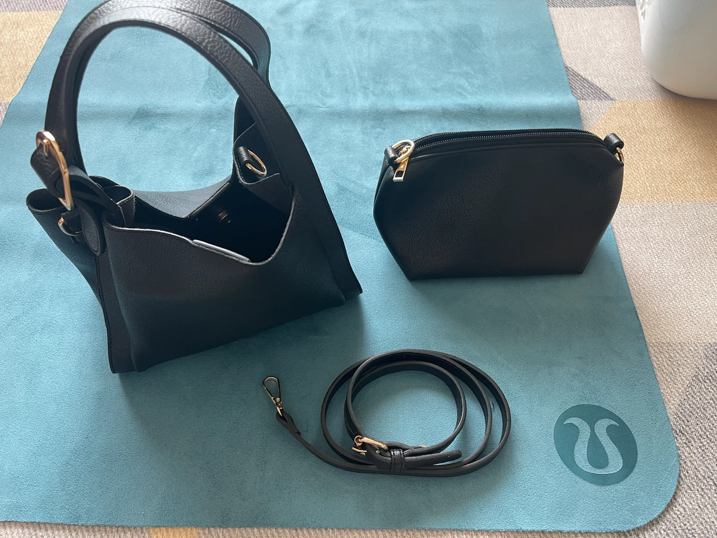 Black mini tote bag - photo 3