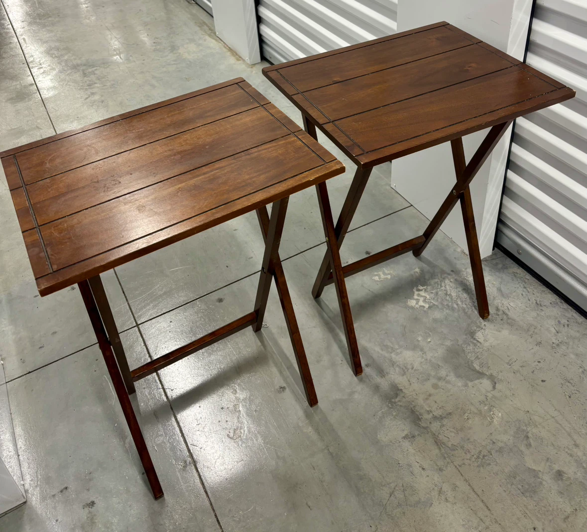 Pair of Folding Tray Tables - photo 2