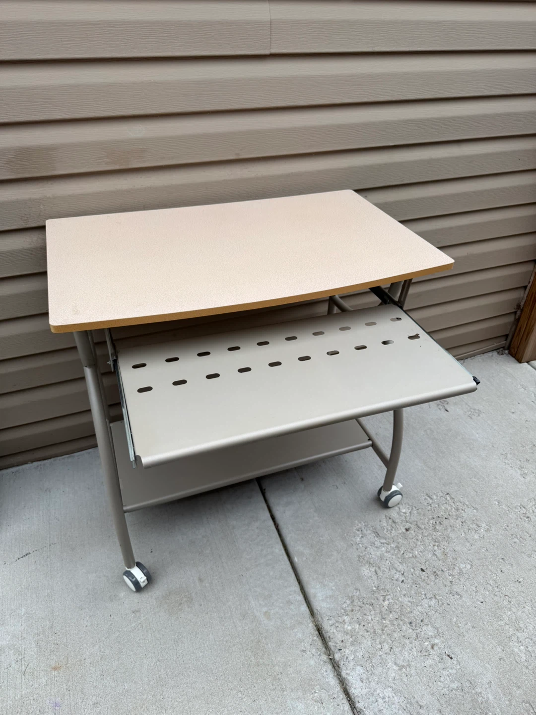 Rolling Computer Desk with Keyboard Tray - photo 2