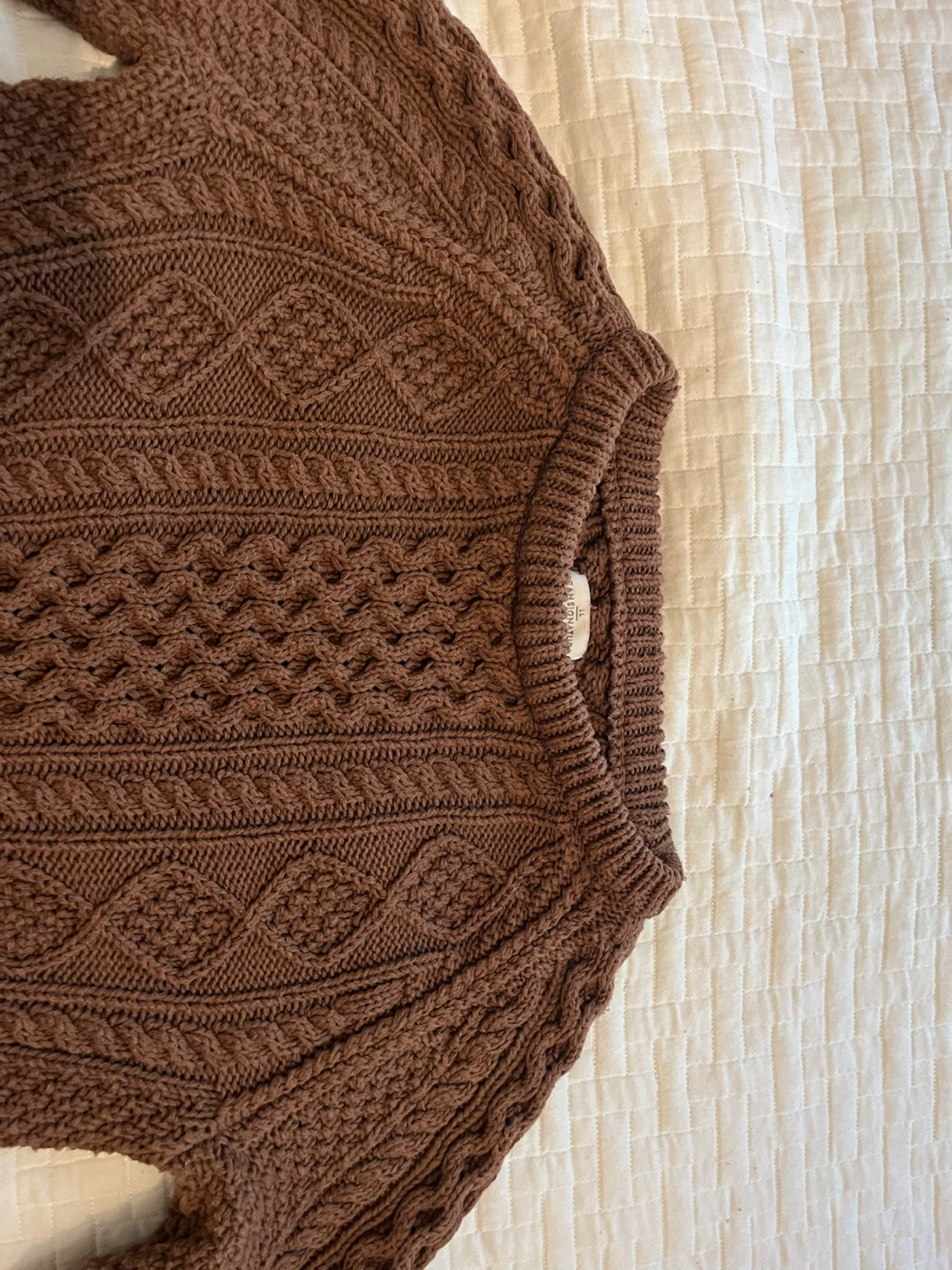 Bean Signature Cotton Fisherman Tunic Sweater in Brown - photo 2