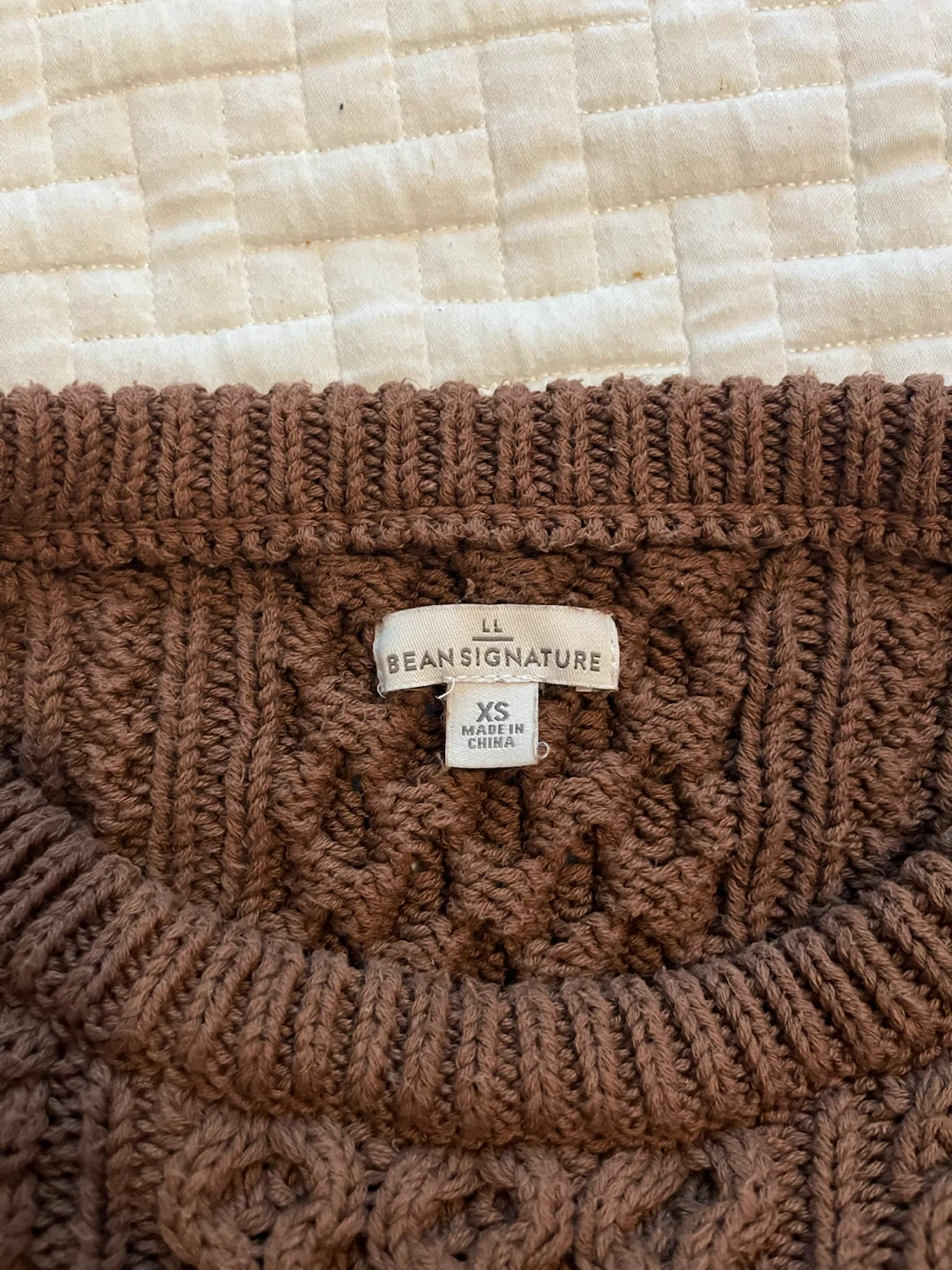 Bean Signature Cotton Fisherman Tunic Sweater in Brown - photo 5