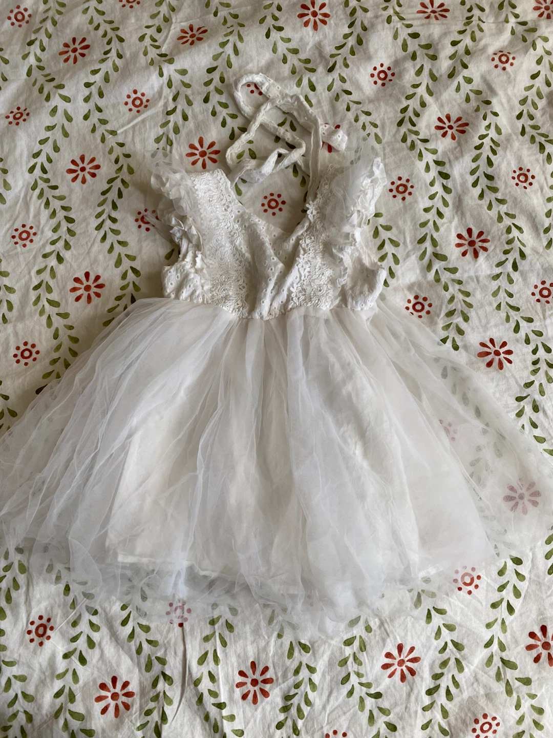 White lace and tulle dress