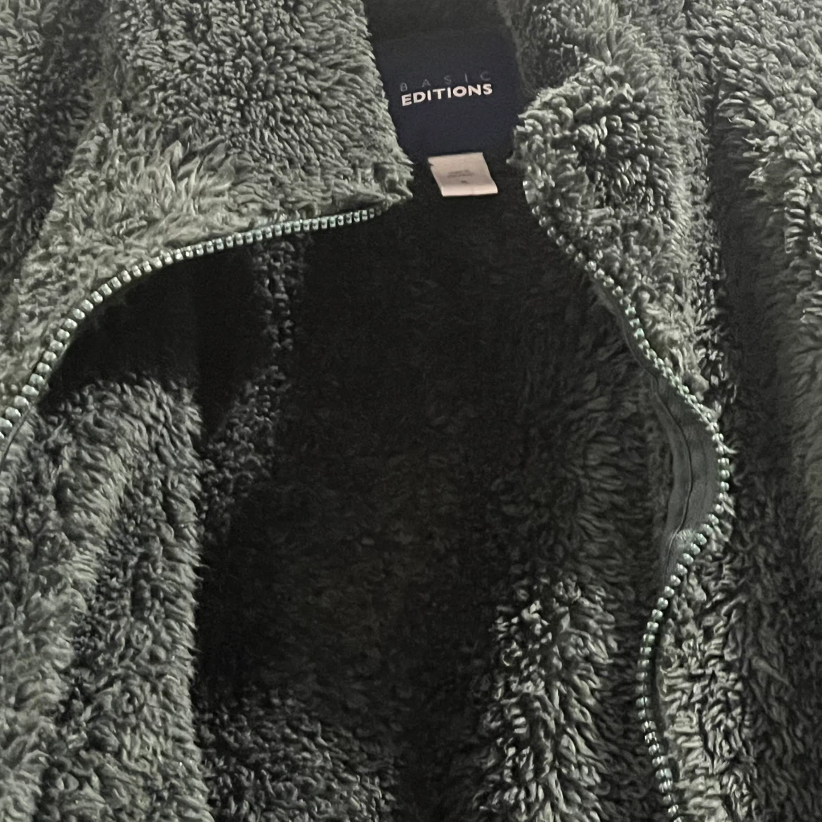 Basic Editions Grey Fuzzy Zip-Up Jacket - photo 2