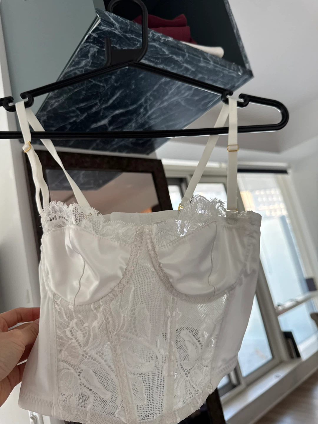 silk White Lace Corset Top - photo 2