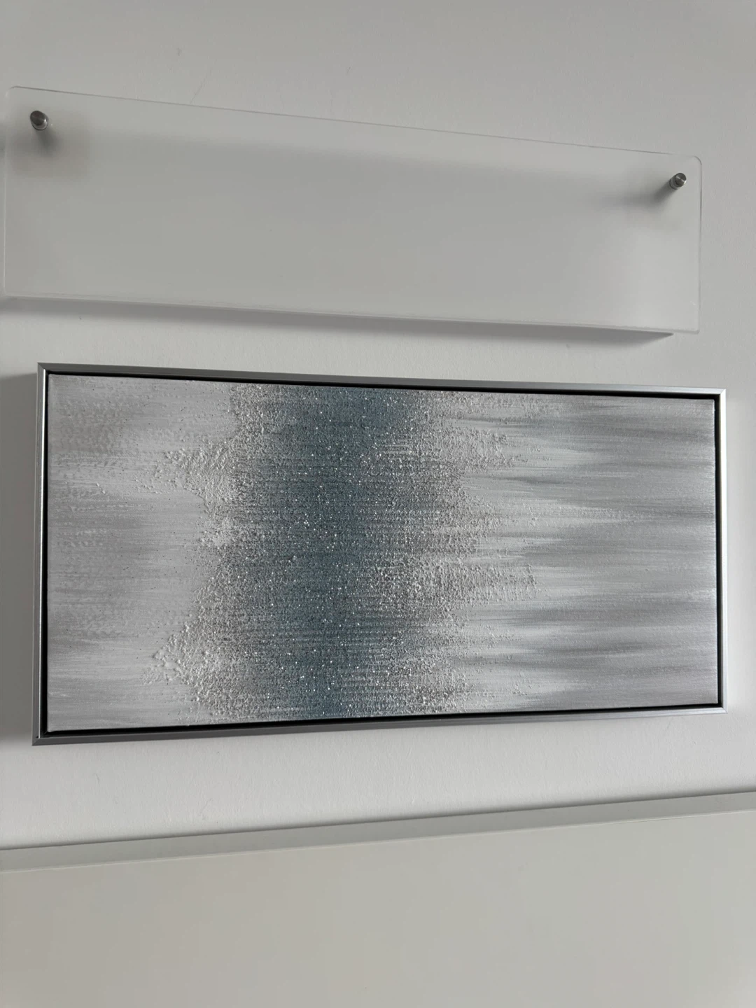 Abstract Silver and Grey Textured Wall Art