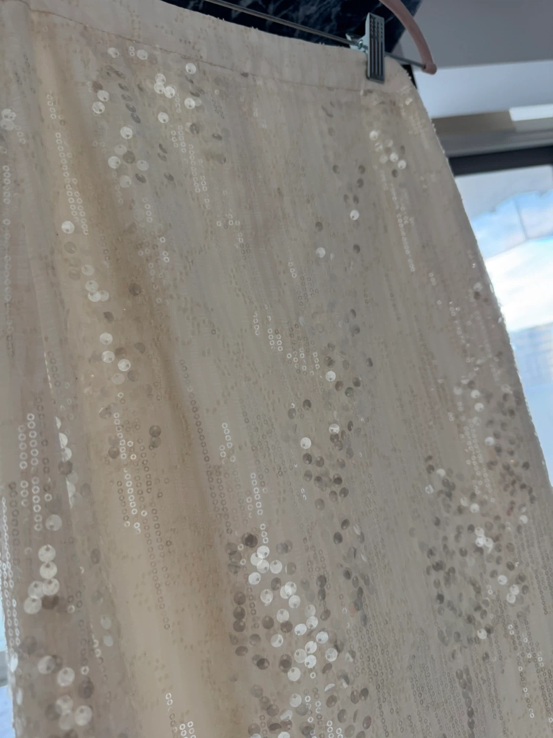 Beige Sequin Midi Skirt - photo 5