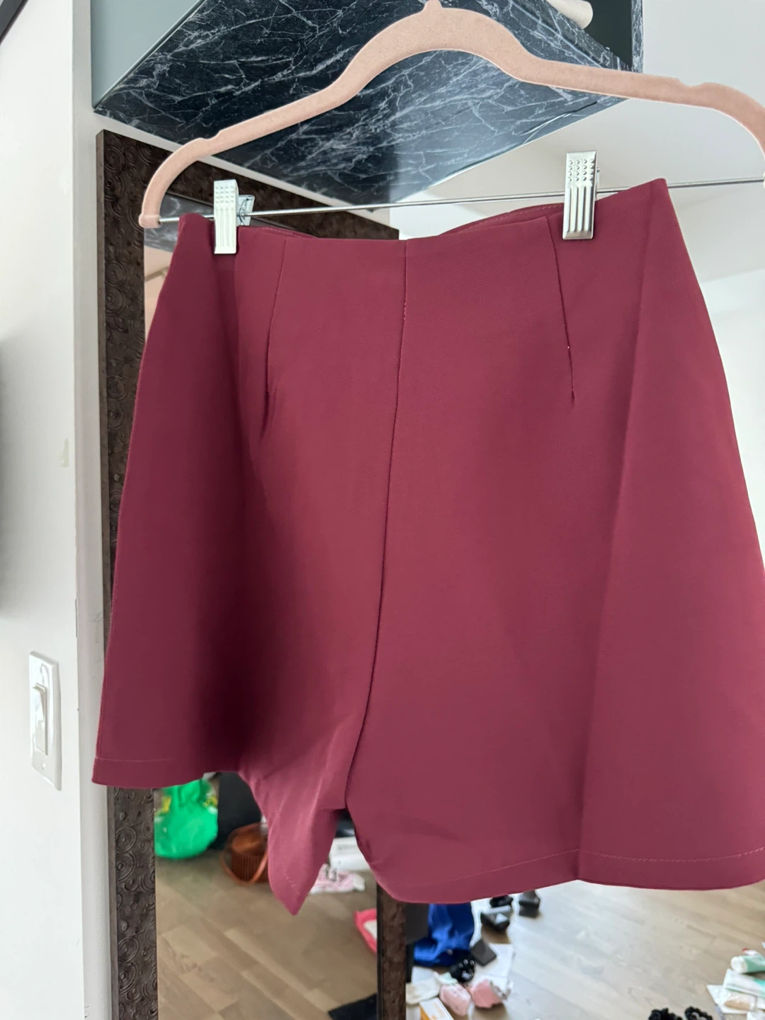 Maroon High-Waisted Shorts - photo 4