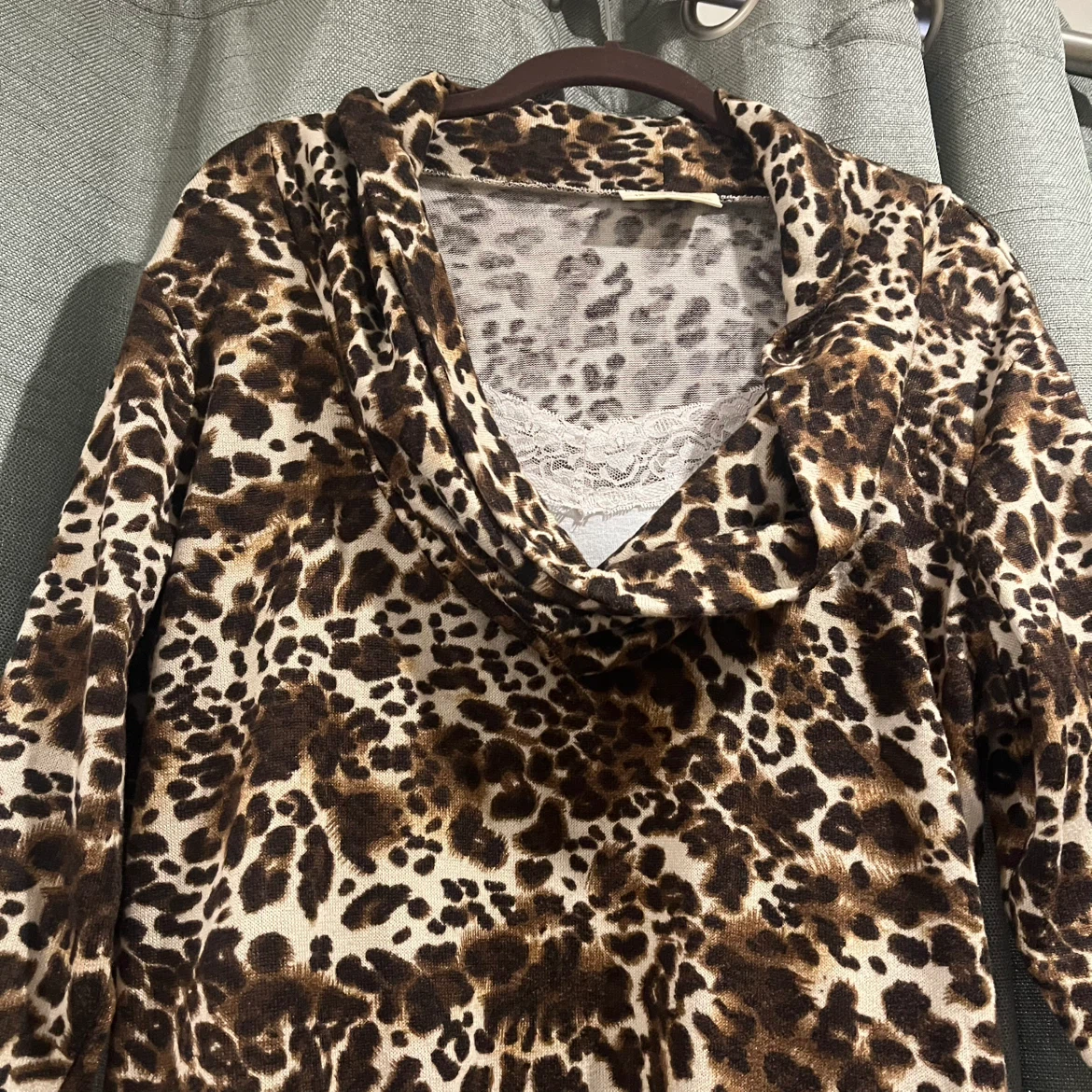 Leopard Print Cowl Neck Sweater - photo 2