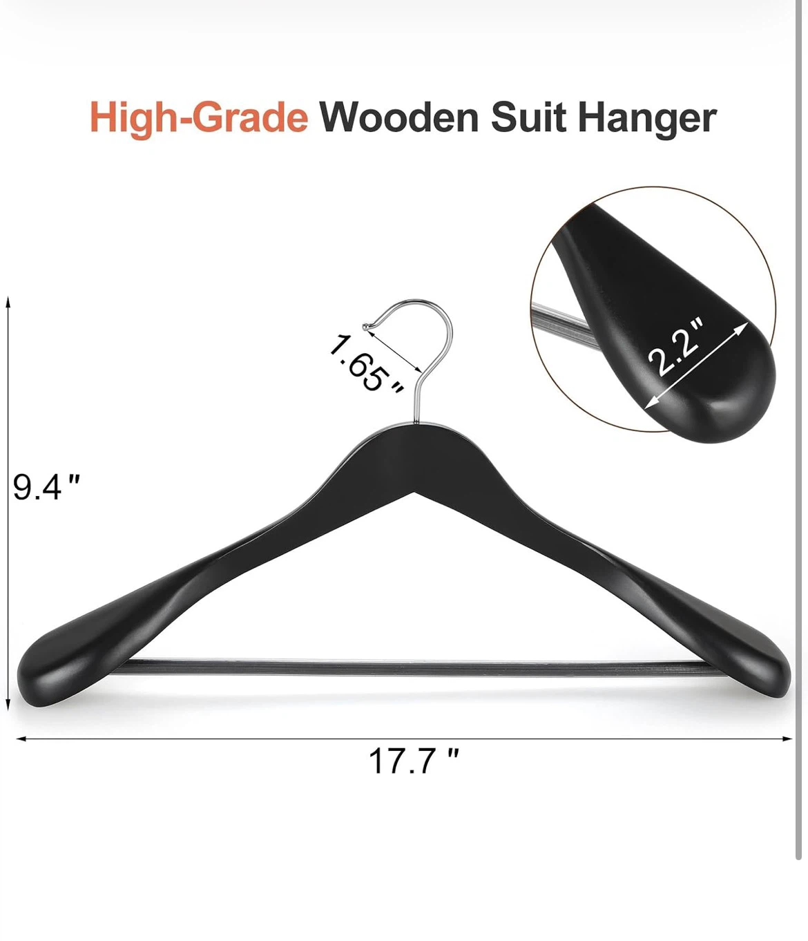 Topia 11 Wooden Suit Hangers