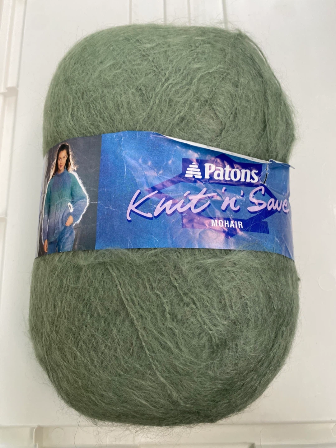 Huge Patons Knit 'n Save Mohair Yarn 450g - Green