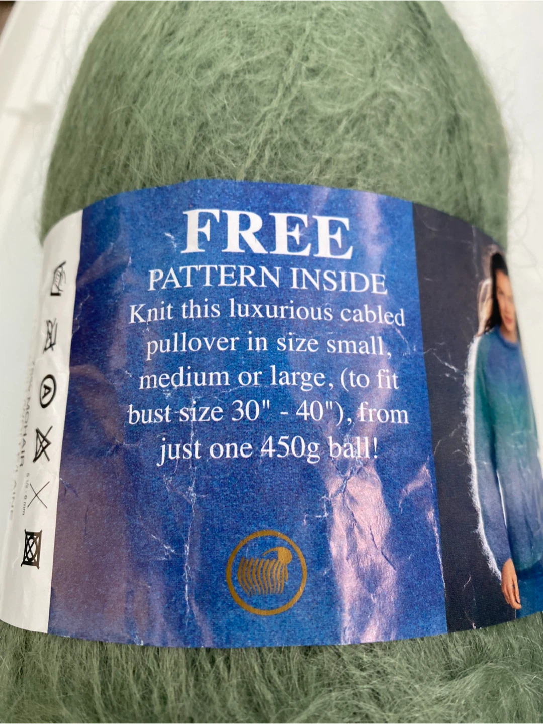 Huge Patons Knit 'n Save Mohair Yarn 450g - Green - photo 4