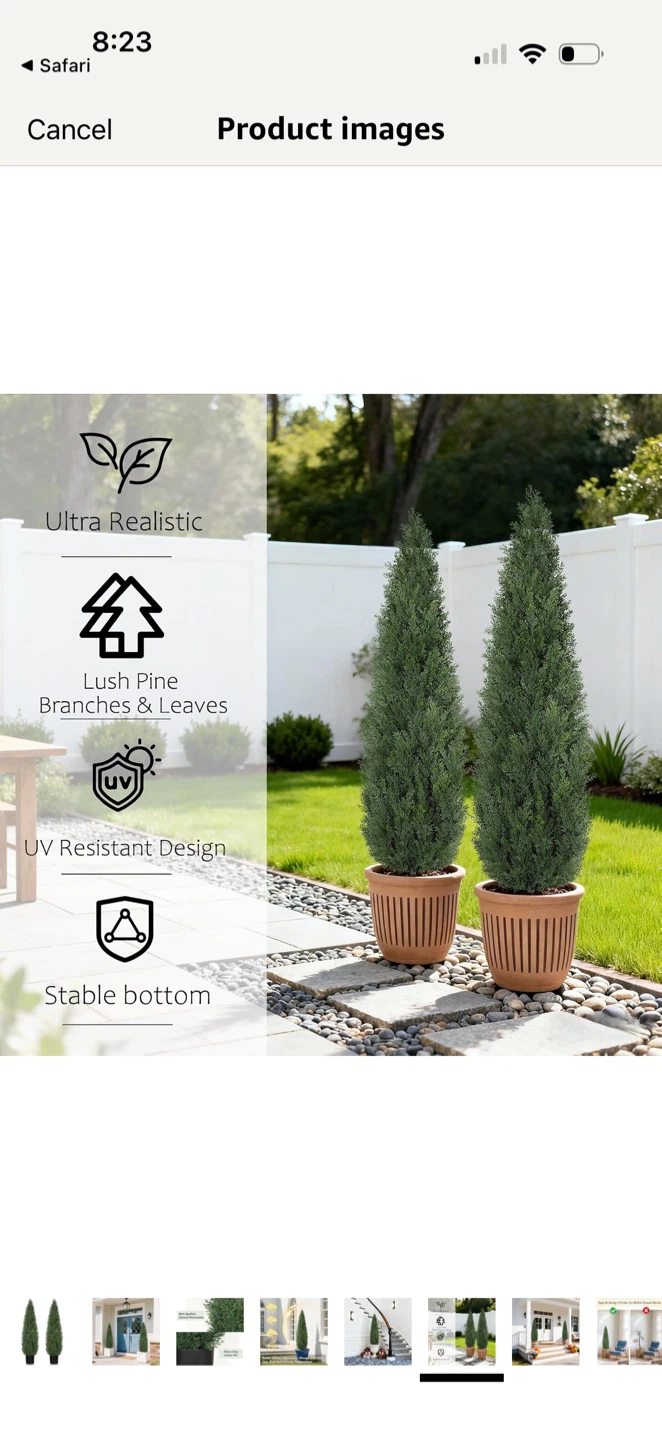Set of 2- 4ft Artificial Cedar Topiary Trees - photo 2