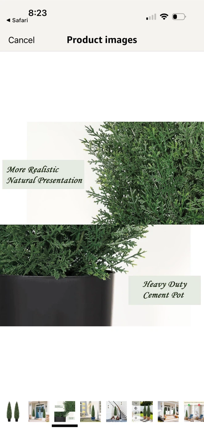 Set of 2- 4ft Artificial Cedar Topiary Trees - photo 4
