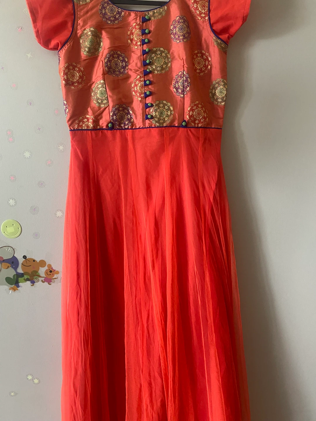 Orange Embroidered Kurti Dress - photo 2