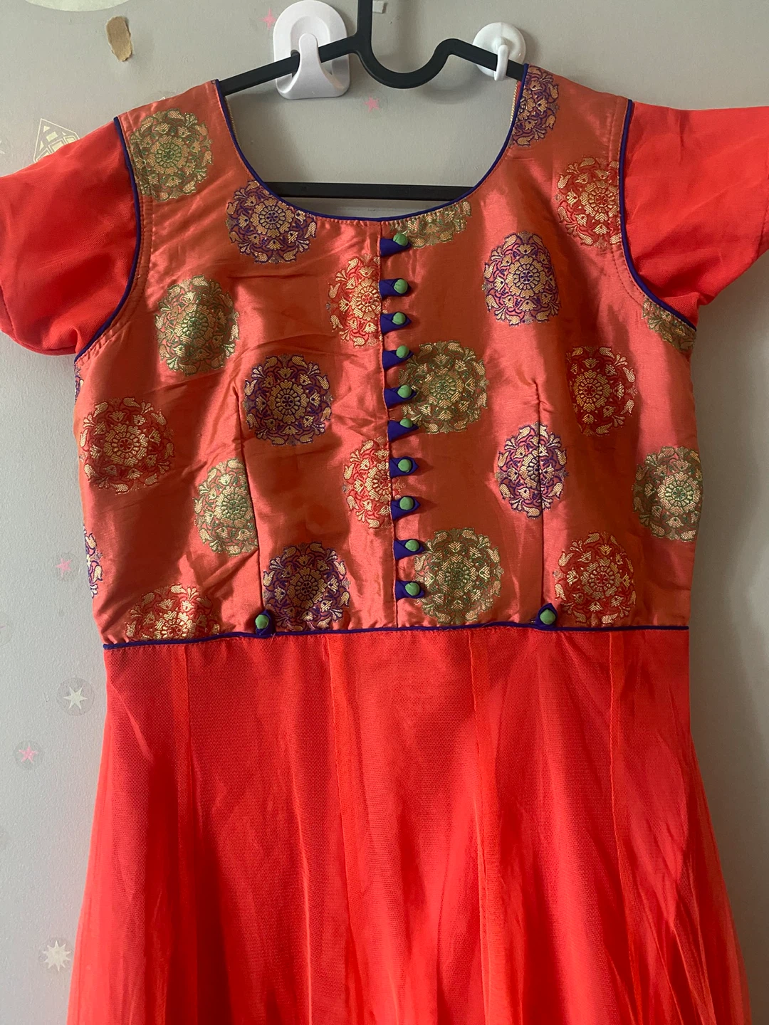Orange Embroidered Kurti Dress - photo 4