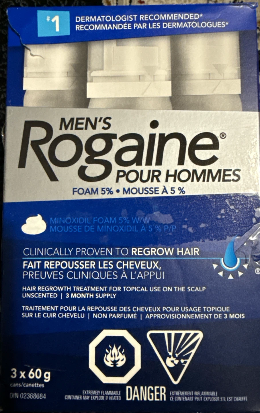 Men's Rogaine 5% Minoxidil Foam 3 Month Supply