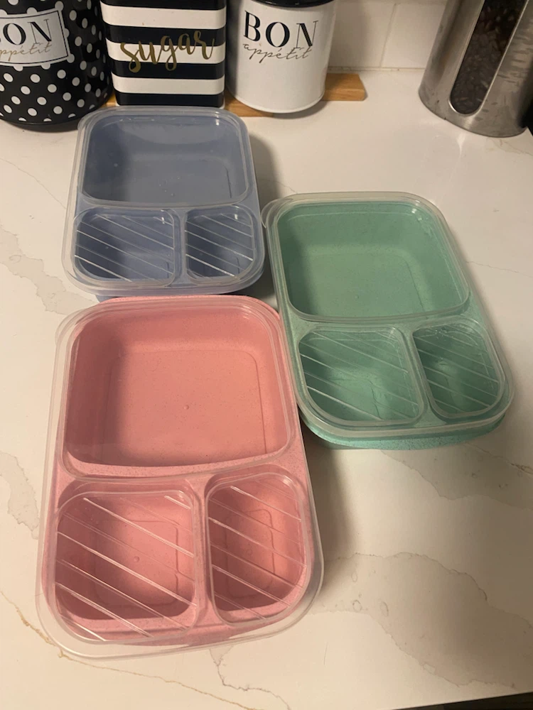 Set of 3 Divided Food Storage Containers - photo 2