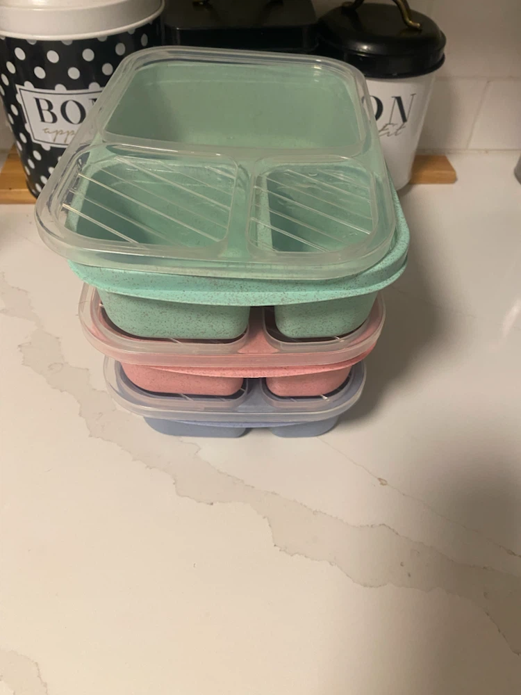 Set of 3 Divided Food Storage Containers - photo 3