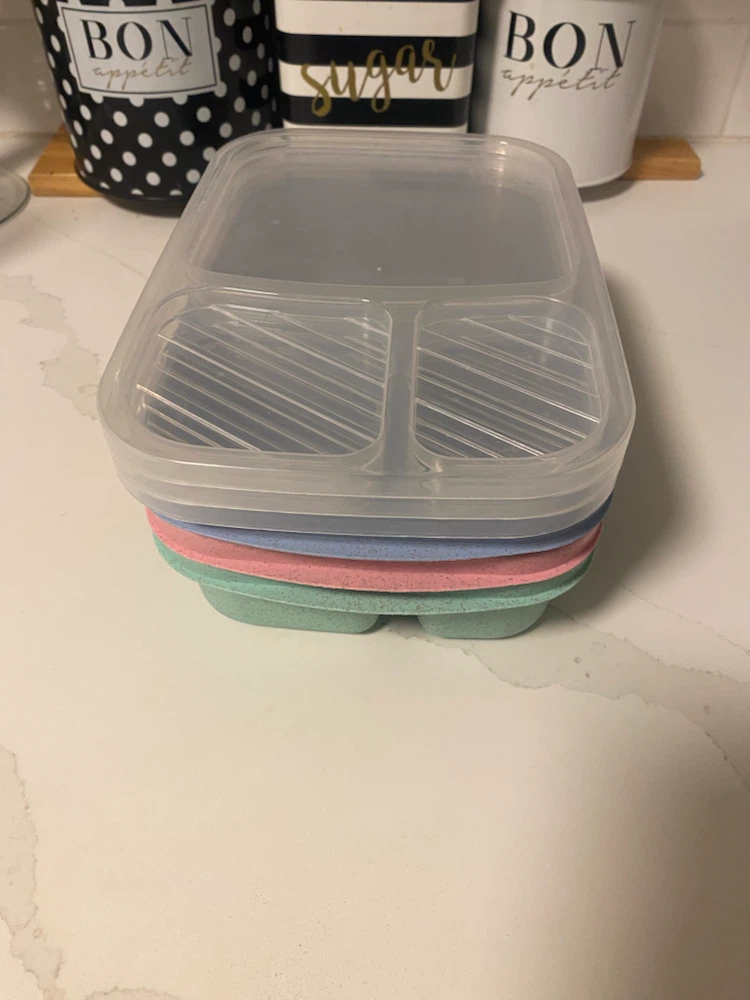 Set of 3 Divided Food Storage Containers - photo 5
