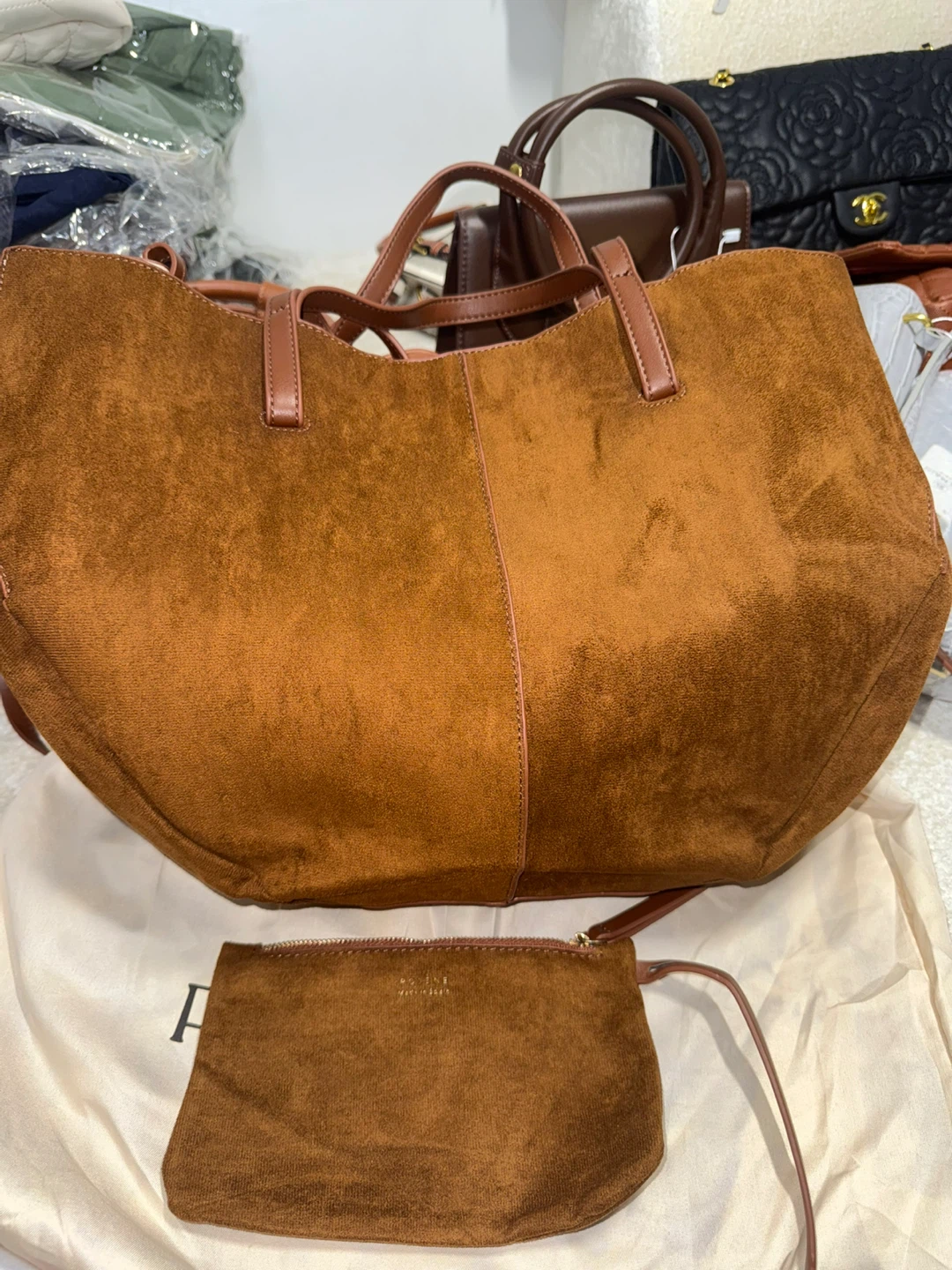 Polene Suede Large Tote Bag - photo 2