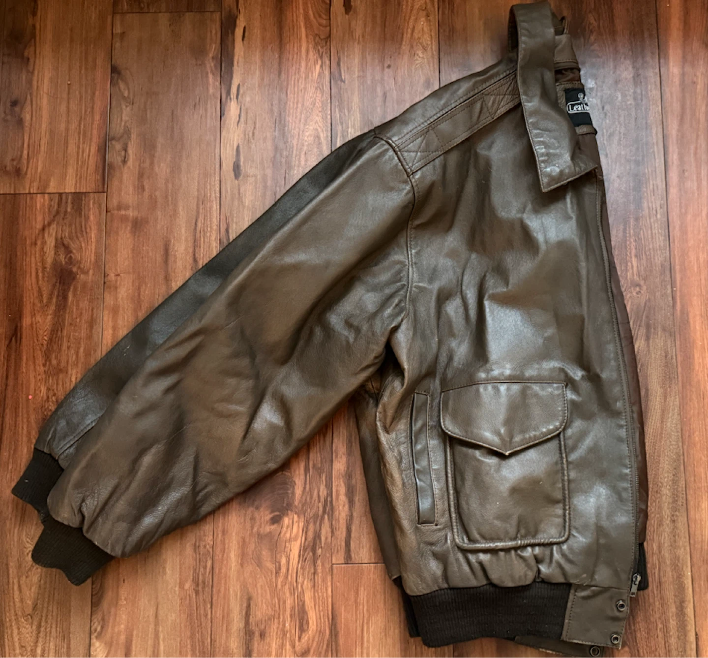 Genuine Vintage Leather Gallery Men's Bomber Jacket Dark Brown - photo 3