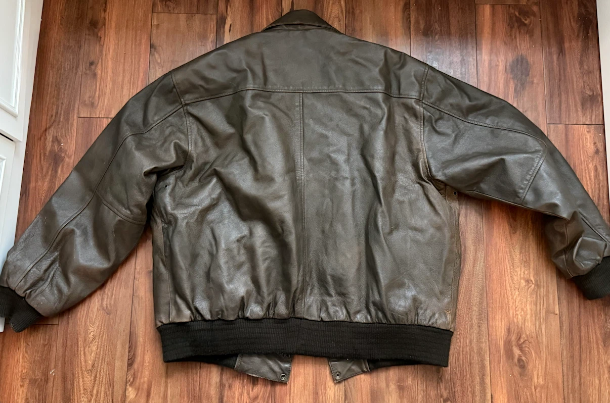 Genuine Vintage Leather Gallery Men's Bomber Jacket Dark Brown - photo 2