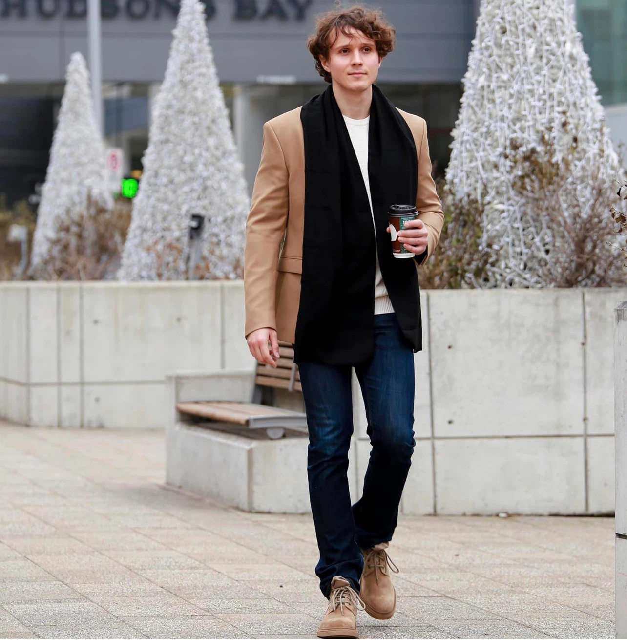 Long Black Men's Scarf - photo 2