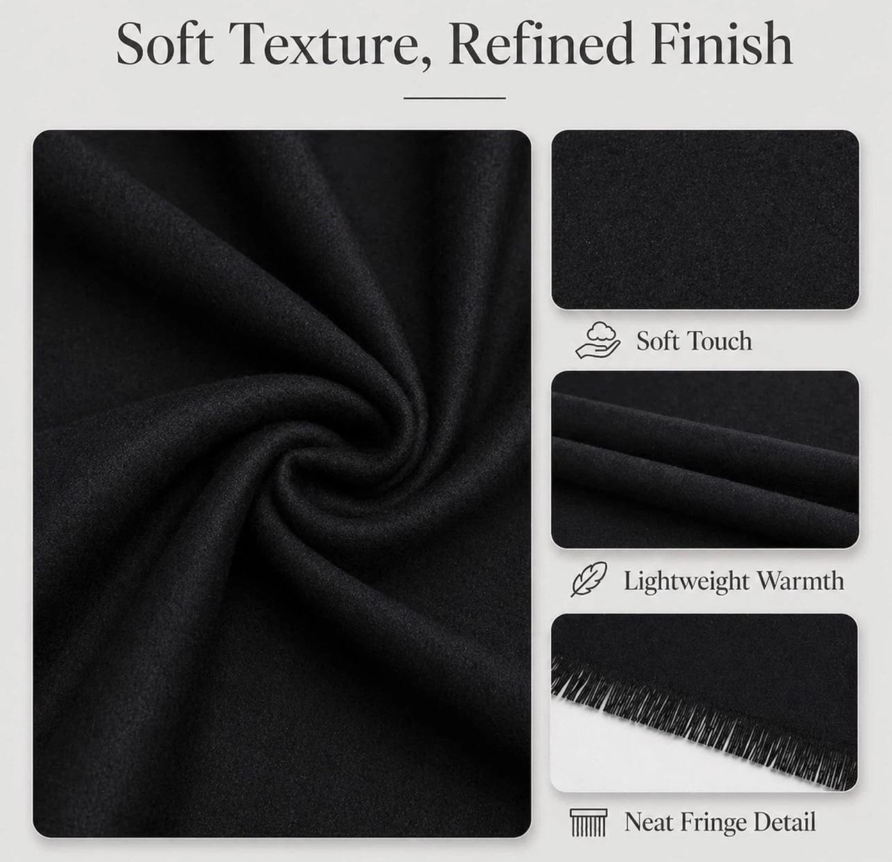 Long Black Men's Scarf - photo 3