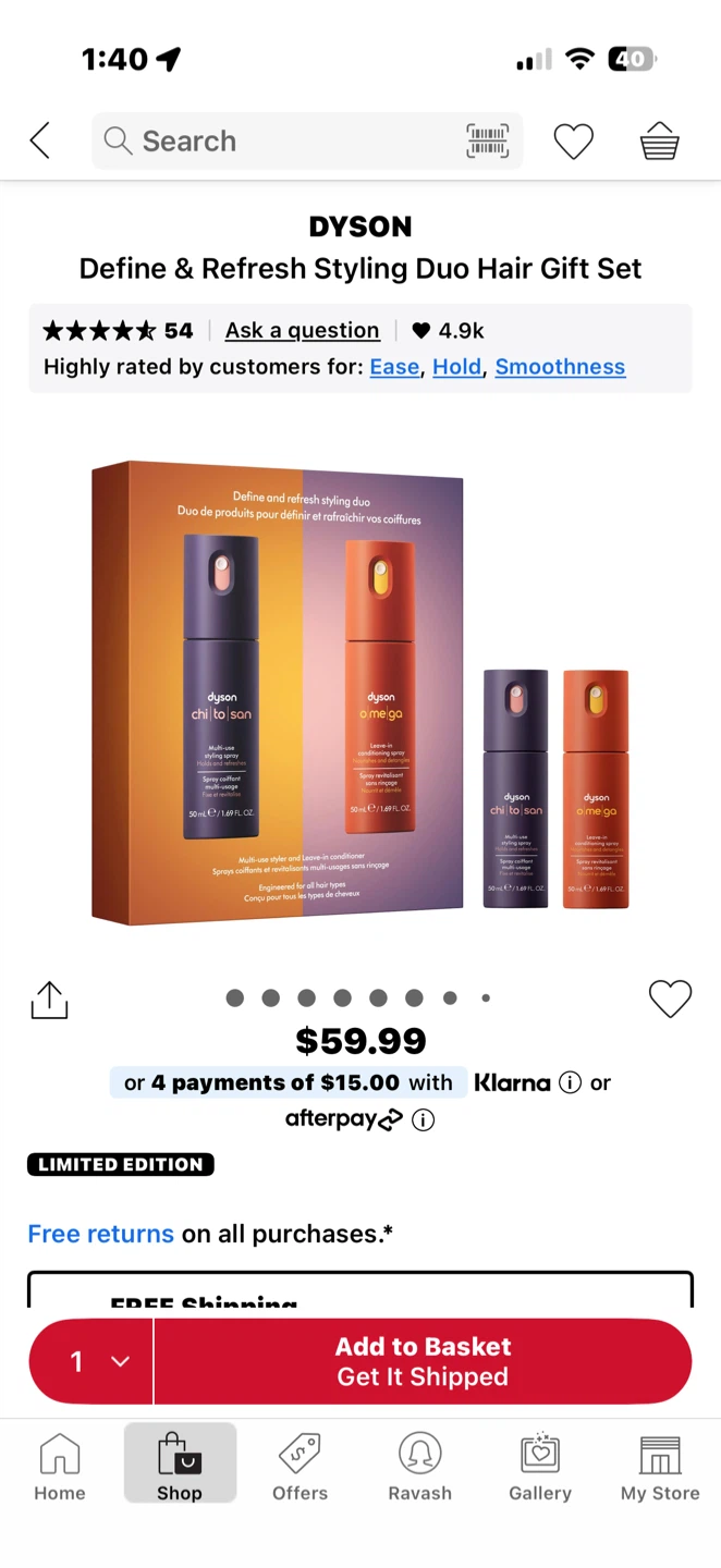 Dyson Define & Refresh Styling Duo Hair Set