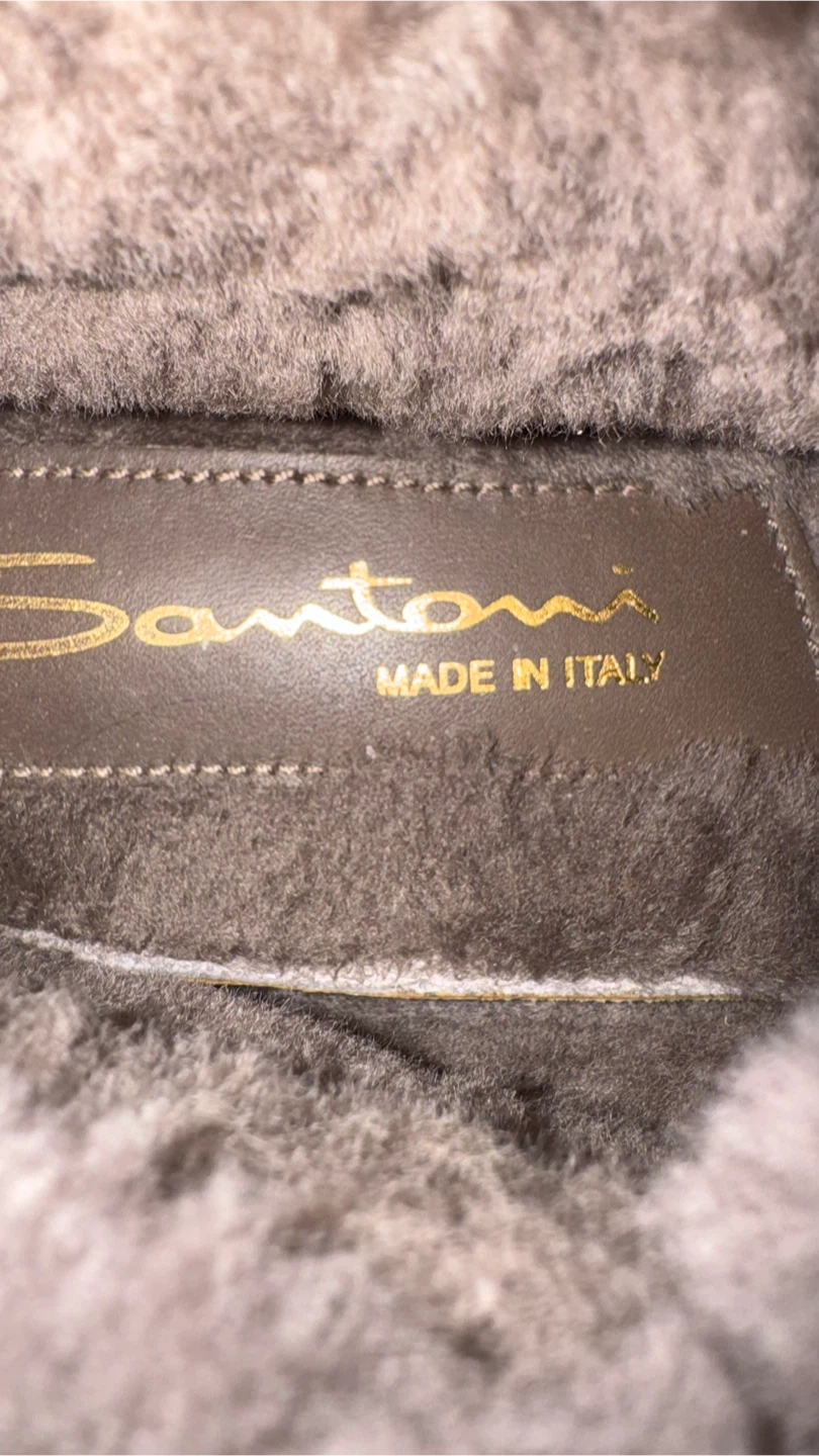 Santoni Suede Fur-Lined Loafers - photo 5
