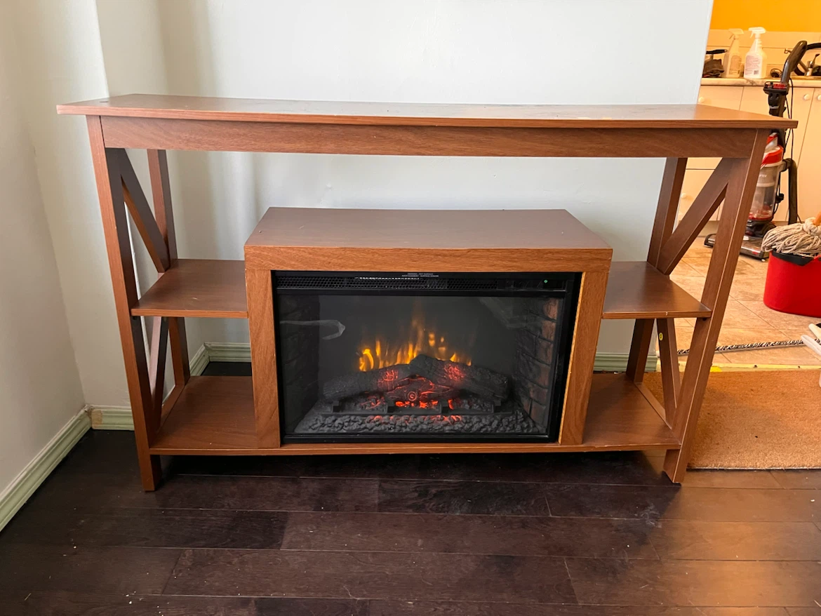 Fireplace heater tv stand