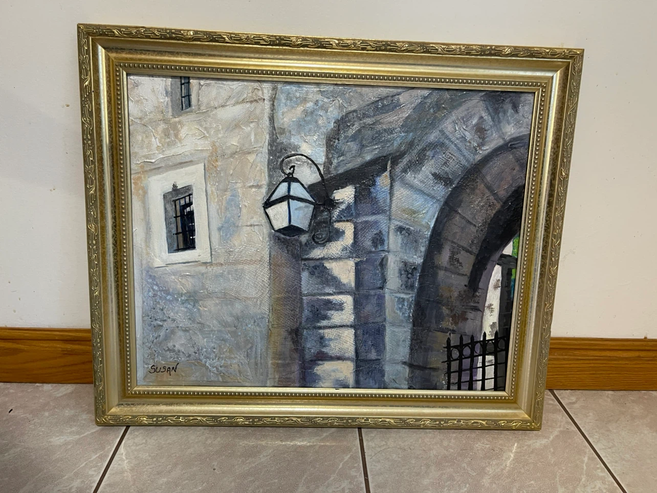 Framed Oil Painting of Stone Archway by Susan - photo 2