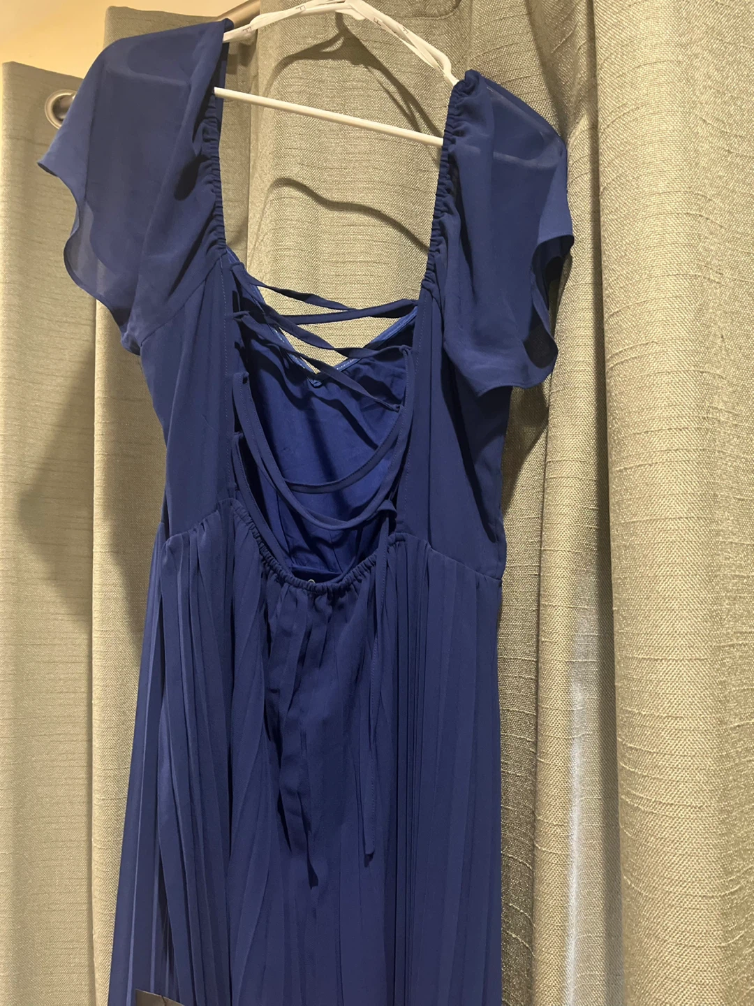 Lulus Navy Blue Pleated Maxi Dress - photo 2